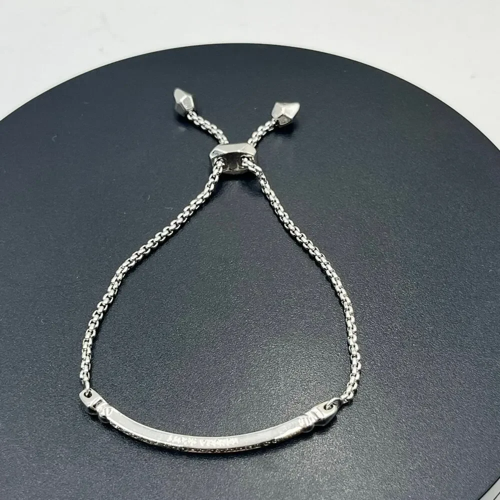 Kendra Scott Ott Bolo‎ Adjustable Sparkling CZ Chain Bracelet in Silver Rhodium